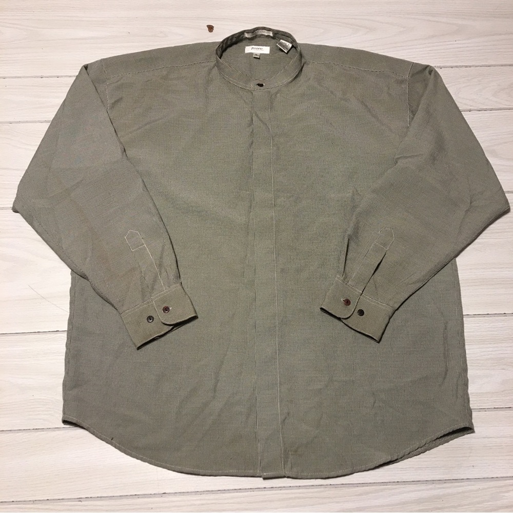 Pavo Button Up Shirt Mens XL Long Sleeve Casual Polyester Gray